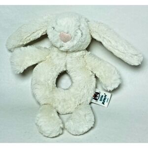 Jellycat Bunny Rabbit‎ Plush Stuffed Animal Soft Round Rattle Ring Baby Toy Grab